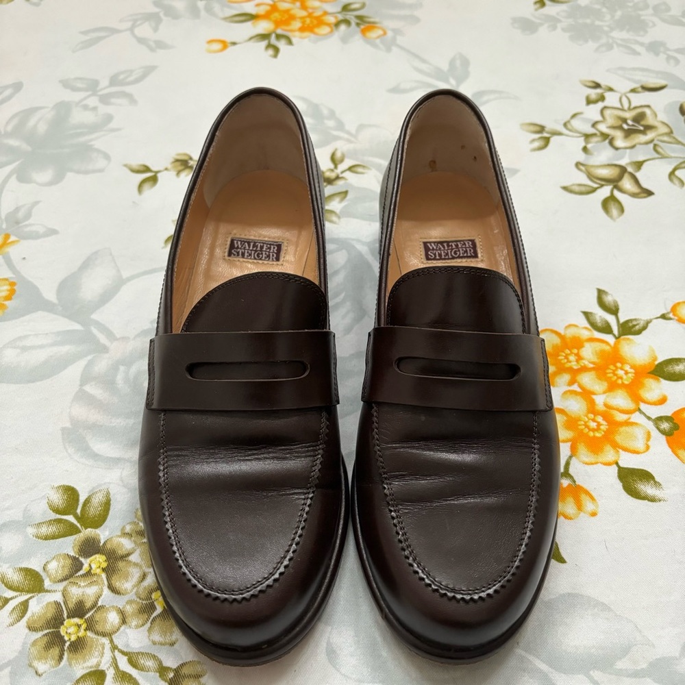 Walter Steiger Size 6 Vintage Dark Brown Penny Loafers